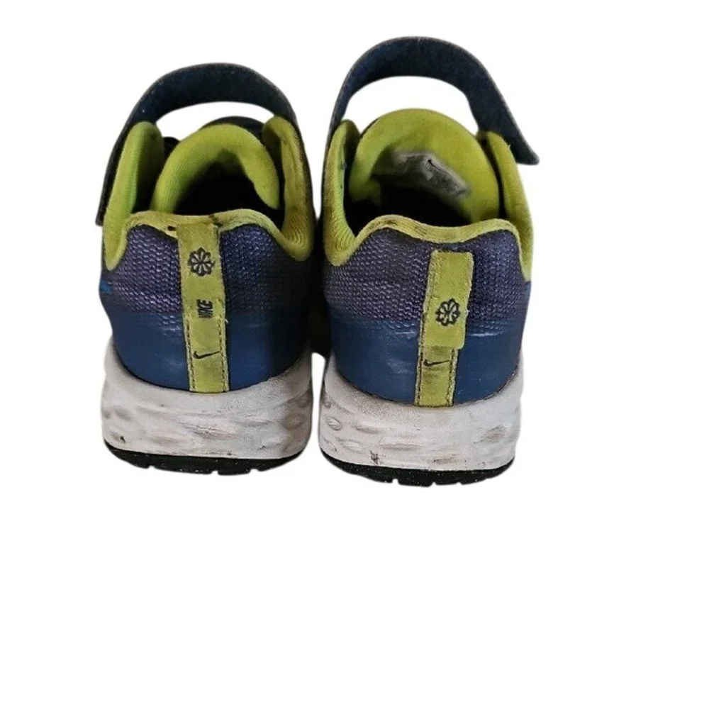 Nike Revolution 6 Mystic Navy Atomic Green Kids Running Shoes DD1095-401 Size 3Y